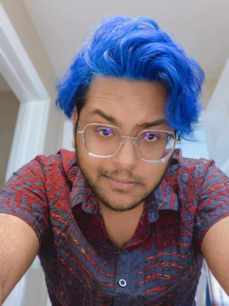 Guy with blue hair